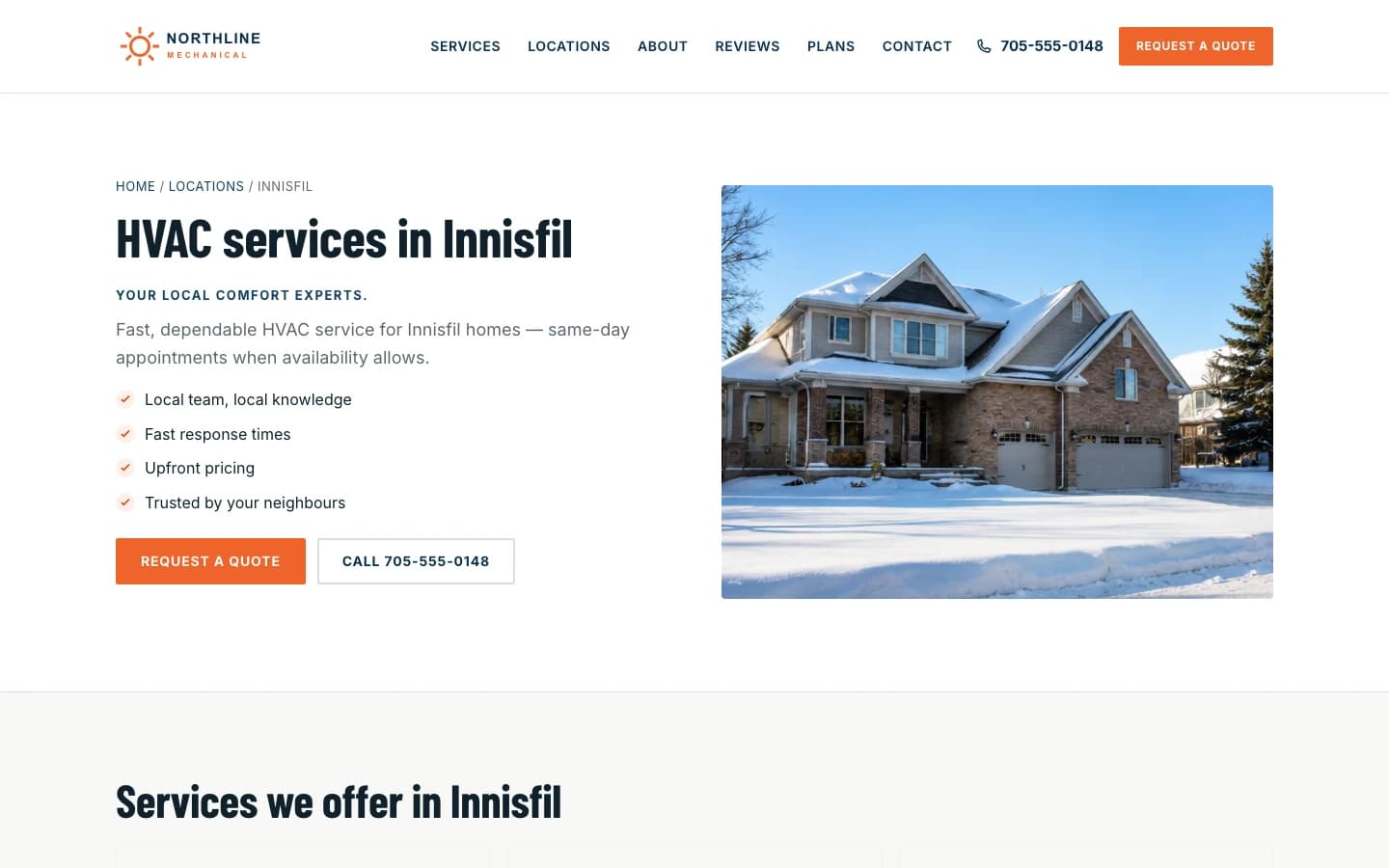 HVAC services in Innisfil — a local service-area page