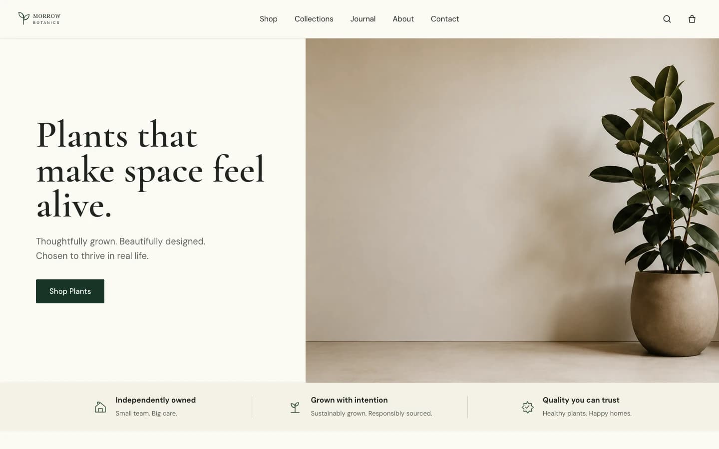 Morrow Botanics — live WordPress demo home page